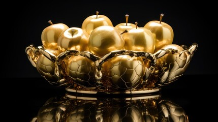 Sticker - decorative gold apples