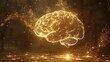 © jakapong - Illuminated brain concept aerial graphic visualization of neurological insights in digital space