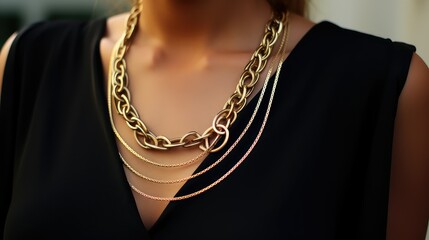 Poster - sophistication gold rope chain