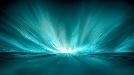 Wall Mural - abstract teal and cyan radiance: a digital fantasy landscape