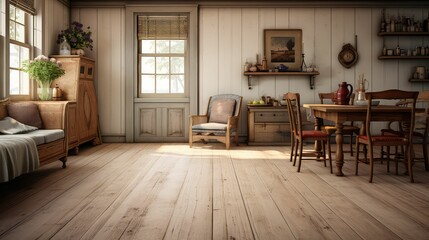 Wall Mural - cottage wood floor illustration