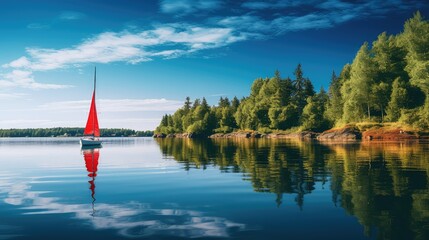 Poster - ancho red sailboat