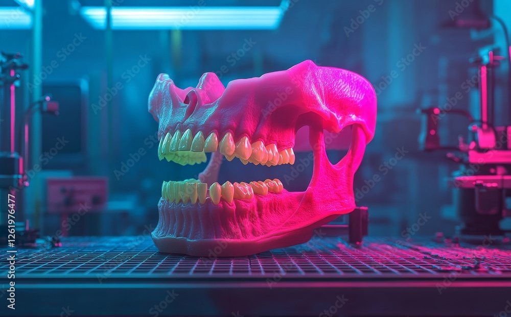 Printing a human jaw along with its teeth using 3D bioprinting, marking ...