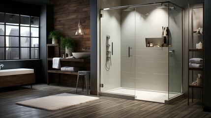 Sticker - frameless bathroom shower glass