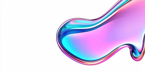 Canvas Print - Abstract iridescent liquid splash isolated on white background.
