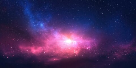 Wall Mural - Vibrant nebula in space with pink and blue hues, cosmic dust, and bright stars.