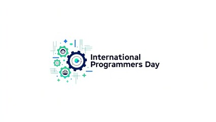 Banner template with developer design for international programmers day
