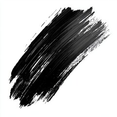 Wall Mural - abstract black brush stroke on white canvas with artistic touches and vibrant expression for creativ