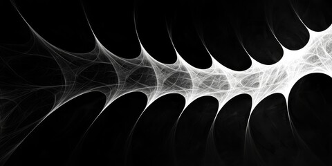 Wall Mural - Abstract grayscale fractal art with a web-like design.