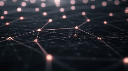 Wall Mural - network connections, data flow, glowing nodes, abstract background, tech illustration