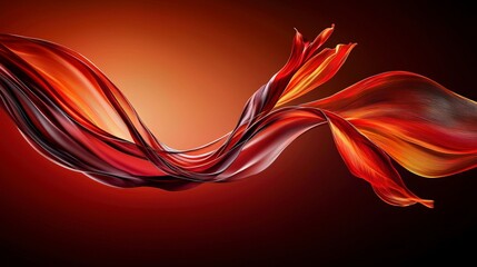Fototapete - A flowing dance of warm colors abstract art digital medium studio setting close-up view emotional expression