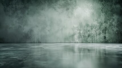 Aufkleber - Muted graygreen canvas spread across an empty studio abstract art environment reflective calmness
