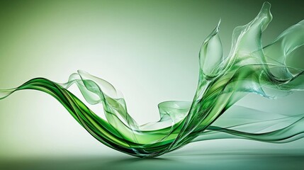 Leinwandbilder - Flowing jadegreen curves convey emotions abstract art digital design serene environment artistic viewpoint
