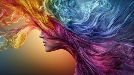 Poster - Vibrant colorful abstract art depicting emotion studio digital illustration creative environment artistic viewpoint