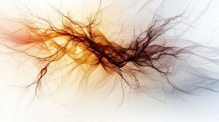Poster - Intricate meandering lines in soft neutrals abstract art digital canvas modern aesthetic artistic perspective