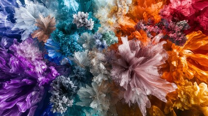 Fototapete - Artistic creation chaotic colors blending into vibrant patterns in an abstract environment