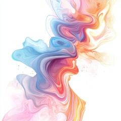 Wall Mural - abstract swirls of vibrant colors blending seamlessly to create a mesmerizing visual effect, perfect
