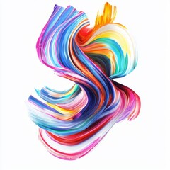 Wall Mural - colorful abstract swirl of paint strands flowing vividly in dynamic movement creating a natural flow