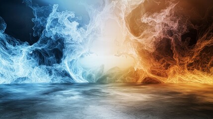 Fototapete - Dynamic abstract textures blending colors digital art vast environment artistic perspective for visual impact