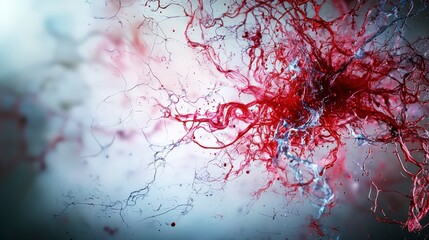 Poster - Erratic vibrant strokes create surreal aesthetic abstract art digital artwork contemporary style close-up perspective
