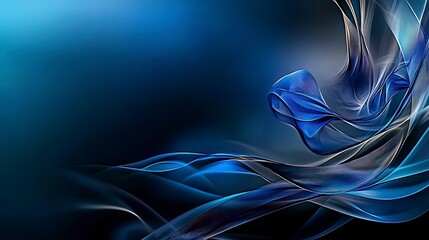 Leinwandbilder - Indigo curves gently arcing through space abstract design digital art calm environment close-up view serenity concept