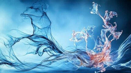 Aufkleber - Indigo layers pulse and tremble vibrating with energy abstract digital art modern art gallery artistic environment