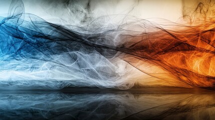 Poster - Vibrant parallel lines flowing across a smooth abstract canvas digital art modern aesthetics soft colors