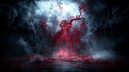 Poster - Ethereal dark textures emerge from cascading shadows an enigmatic canvas surreal atmosphere artistic perspective