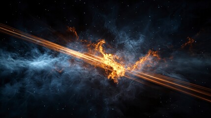 Fototapete - Dynamic cosmic explosions outer space digital art nebulous environment abstract viewpoint celestial concepts