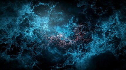 Poster - Dynamic energy waves cosmic space abstract digital art dark environment close-up view motion effects