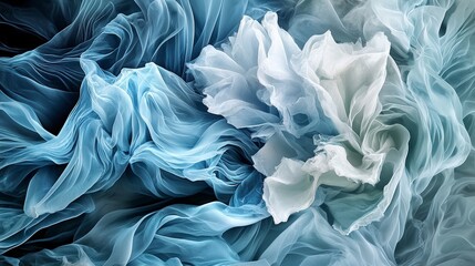 Aufkleber - Soft undulating waves of muted tones eroding edges in abstract art studio digital artwork calm environment close-up view