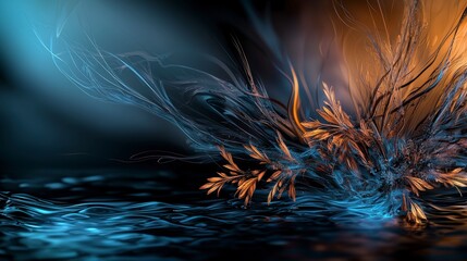 Poster - Flowing lines and subtle textures of nature abstract art digital composition dynamic environment artistic perspective