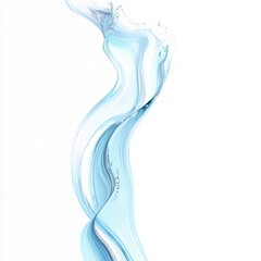 Wall Mural - abstract fluid swirl in shades of light blue and white capturing the essence of movement and eleganc