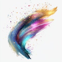 Wall Mural - colorful and vibrant abstract brush stroke with glitter effect emphasizing rich textures and dreamy 