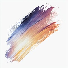 Wall Mural - abstract brush stroke texture blending vibrant colors of purple and orange on a clean white backgrou