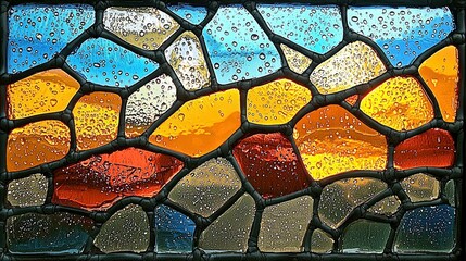 Wall Mural - vibrant stained glass window: a colorful mosaic of light and shadow