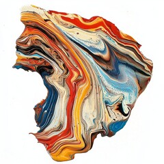 Wall Mural - colorful abstract swirl of paint in vibrant red, blue, orange, and yellow hues creating fluid motion