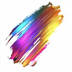 Wall Mural - vibrant brush stroke of mixed colors on white background representing creativity and artistic expres