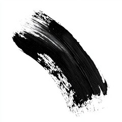 Wall Mural - abstract black brushstroke on white background, artistic texture and creative expression for design 