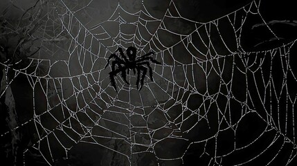 A Black Spider in its Web: A Dark and Intricate Nature Photography