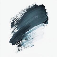 Wall Mural - abstract brush stroke in muted blue and grey tones on a clean white canvas, showcasing textured art 