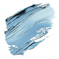 Wall Mural - light blue acrylic paint stroke on white background creating artistic texture for use in digital and