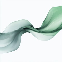 Wall Mural - soft flowing abstract waves in gentle green and pale aqua colors creating a tranquil and serene aest
