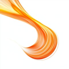 Wall Mural - Abstract orange wave swirl with dynamic motion in a minimalistic design featuring a smooth gradient and flowing curves on a white background