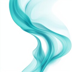 Wall Mural - elegant flowing waves of turquoise and white abstract design with smooth curves and gradients