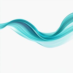 Wall Mural - Elegant and Serene Abstract Wave in Soft Blue and Turquoise Tones, Representing Calmness, Flow, and Fluidity in Contemporary Digital Art