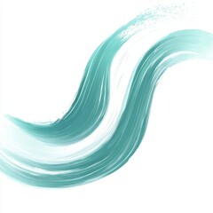 Wall Mural - elegant and serene brush stroke design in soft aqua tones on a clean white background perfect for mo