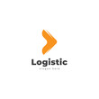 © nifaisal - creative shipping logistics, arrow movement, transportation, vector logo design.