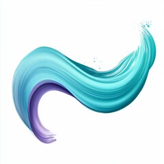 Wall Mural - Abstract artistic wave of vibrant turquoise and purple colors flowing gracefully on a clean white background symbolizing creativity and movement