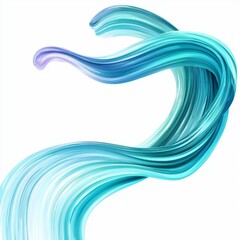 Wall Mural - flowing abstract blue and green waves with smooth curves and dynamic movement capturing the essence 